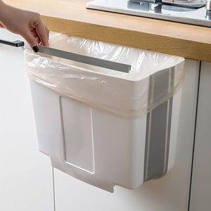 <span class=keywords><strong>Poubelle</strong></span> suspendue de cuisine pliable murale rectangulaire 9 <span class=keywords><strong>litres</strong></span> / 2,3 gallons portable en plastique écologique pour la maison et la salle de bain - Product Image 2