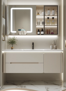 โต๊ะเครื่องแป้งในห้องน้ำกระจกตั้งพื้นตู้ห้องน้ำกระ<span class=keywords><strong>จ</strong></span>กอัจฉริยะ<span class=keywords><strong>หิน</strong></span>อ่อนสไตล์ทันสมัย - Product Image 6