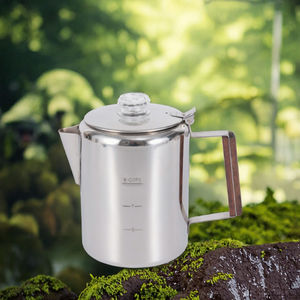 Cafetière Classique en Acier Inoxydable avec Bouton en Verre pour Cuisinière, Idéale pour le Café Expresso, 1L, Écologique et Durable, en Métal pour les Passionnés - Product Image 3