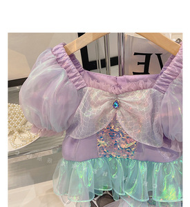 MS Gran Oferta Disfraces de 2 Piezas para Niñas, Regalo de Cumpleaños de Carnaval, Ropa de Fantasía con Lentejuelas de Princesa, Traje de Sirena para Niñas - Product Image 6