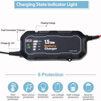 Chargeur intelligent 12V 1500mA automatique pour moto, voiture, camping-car, VTT, bateau