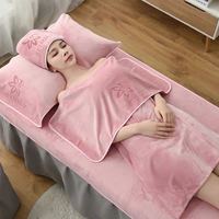 Ensemble de serviettes de salon de beauté et spa en microfibre tissée de haute qualité, avec logo personnalisé, super absorbantes, écologiques, couvre-lit et turban