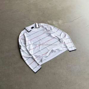 Fabricant de vêtements, logo personnalisé, vêtements légers et rafraîchissants, chemises à manches longues, design rayé, chemises à manches longues surdimensionnées rayées - Product Image 4