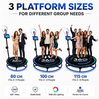 Plateforme rotative automatique pour photomaton 360° de 40 pouces avec anneau lumineux RVB et télécommande