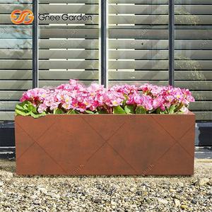 Maison utilisé baril planteur cylindre métal fenêtre boîte jardinières intérieur acier corten grands pots de plantes d'intérieur - Product Image 1
