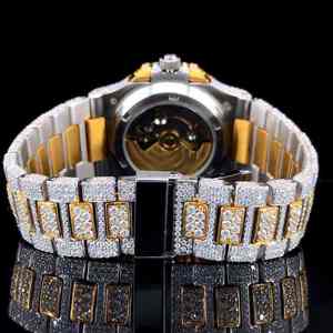 Reloj Mecánico de Lujo de Acero Inoxidable con Piedras de Moissanita, Diseño de Moda para una Belleza de Primera Calidad, Precisión Impecable - Product Image 6