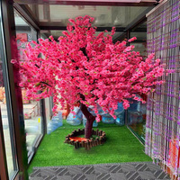 Pohon Persik Sintetis Fiberglass Besar untuk Dekorasi Mal Dalam dan Luar Ruangan, Pohon Bunga Pernikahan, Pohon Lanskap