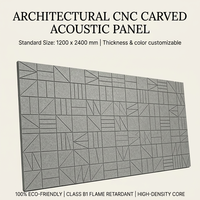 Panneau acoustique asymétrique sculpté à lames 1200x2400mm, ultra-densité, gravé CNC, en feutre polyester écologique pour salon et chambre