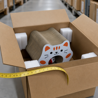 YAOYUE Griffoir pour chat accordéon, grand tunnel en carton ondulé avec panneaux d'extrémité en forme de visage de chat, fabriqué en Chine