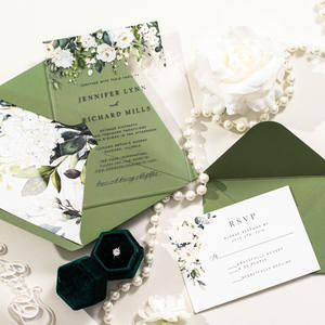 Invitations et cartes de luxe pour mariage, anniversaire et remise de diplôme, cartes cadeaux personnalisées écologiques en papier pour fêtes avec enveloppe - Product Image 1