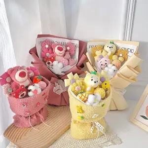 Высококачественные милые плюшевые игрушки-кролик, мягкие плюшевые игрушки на заказ, мягкие игрушки в форме букета животных, длинноухие цветы для подарков