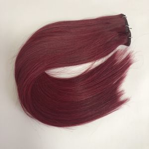 Extensions <span class=keywords><strong>de</strong></span> <span class=keywords><strong>cheveux</strong></span> chinoises Remy invisibles nouées à la main, couleur 99J, pour distributeurs <span class=keywords><strong>de</strong></span> <span class=keywords><strong>cheveux</strong></span> teints – Vente en gros directe usine - Product Image 1