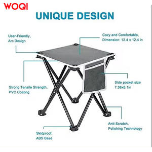 Mesa Plegable para Exteriores Woqi, Cuadrada de 12.5 Pulgadas, de Acero Inoxidable, Portátil, para Camping y Picnic, con Bolsillo de Malla para Almacenamiento - Product Image 3