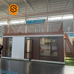 Casa con Veranda Rialzata Pieghevole Personalizzata di Alta Gamma Shinestone, 20 Piedi, Tetto Piatto, con 2 Camere da Letto - Product Image 3