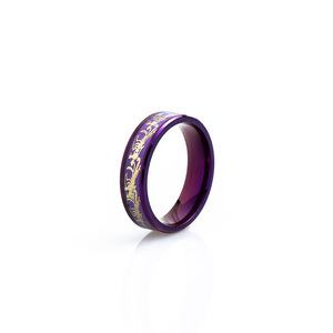 <span class=keywords><strong>Bague</strong></span> de Fiançailles Unisexe Tendance en Acier Inoxydable, Motif Dragon Phénix Incrusté, Anti-ternissement, Couleur Violette, <span class=keywords><strong>Prix</strong></span> de Gros - Product Image 4