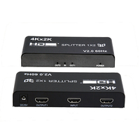 Divisor de Señal Metálico Suibo 4Kx2K 1x2 3D 1080P, Caja de Salida Dual de Audio y Video para TV, Monitor, Proyector, DVD, STB