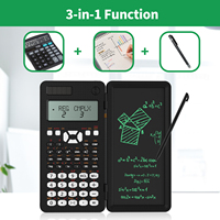 Shinwyes — écran LCD double puissance 349 fonctions, calculatrice scientifique Portable, bloc-notes pour écriture manuelle