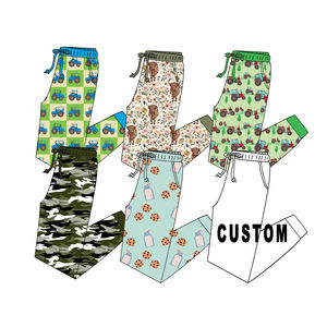 กางเกงนอนผ้าไผ่ขายดี 95% ไผ่ 5% สแปนเด็กซ์ ผ้าเนื้อยืด พิมพ์ลายตามสั่ง เอวสูง มีกระเป๋า - Product Image 1