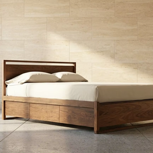 Lit plateforme extensible Alpen Teak Queen/King avec rangement intégré, durable, écologique, en bois massif, mobilier moderne pour la maison - Product Image 5