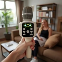 Micro et haut-parleur karaoké Bluetooth 5W 2-en-1 sans fil portable avec écho, connexion au téléphone et chant instantané, idéal pour le divertissement à domicile