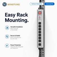 Unité de distribution d'alimentation (PDU) montée en rack de 19 pouces avec 8 ports standard américains 125 V, service OEM, prises 10 A, 16 A, 32 A
