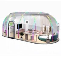 Tente transparente PC Starry Sky Room, installation facile, pour villa, hôtel, salle à manger, salle de bain, serre, design postmoderne, garantie 5 ans