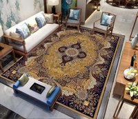 Tapis en polyester pour salon, résistant aux taches, fabriqué à la machine, lavable, tapis de salon en polyester pour la maison