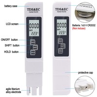 Testeur de qualité de l'eau numérique 3-en-1 multifonctionnel TDS & EC avec logo personnalisé, stylo de mesure de température et de TDS de haute qualité