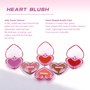 OEM グロウイ クリームブラッシュ チェリーチーク シングル ハート型 軽量 ウルトラブレンダブル クリームフォーミュラ ブラッシュパレット - Product Image 2