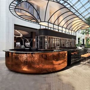 Comptoir de bar en acier inoxydable sur mesure EX981 pour solutions d'aménagement intérieur architectural - Product Image 4