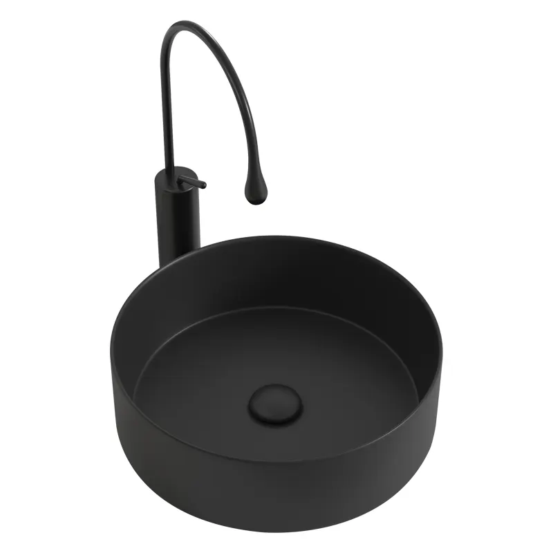 NEW Hot Sale Fashion Bathroom Sink Matt Black Round Colour Hand Wash Basin