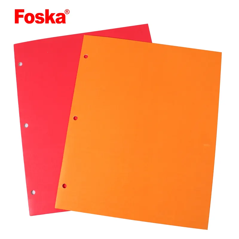 Foska Offre Spéciale papier matériel dossier de fichiers conception personnalisée lettre taille 3 trou poinçon double poche dossier pour bureau d'affaires