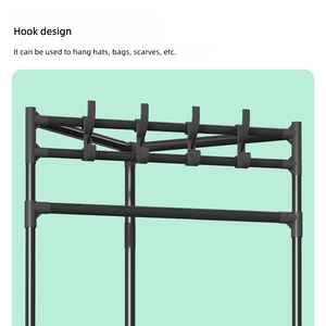 JANKO RTS Colgador de Metal de 2 y 3 Capas para Colgar Ropa EN EL Suelo, Estante de Almacenamiento de Zapatos, <span class=keywords><strong>Perchero</strong></span> de Esquina para Sala de Estar y Armario - Product Image 5