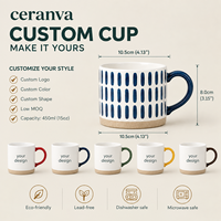 Tasses de voyage en céramique grès OEM ODM, chaudes/froides, imprimées artistiquement, réutilisables, personnalisables, sans danger pour les aliments, logo personnalisé disponible, vente en gros