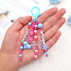 Cordino Trendy per Telefono con Perline Pastello, Catena Colorata Fai-da-Te con Cuori e Stelle, Regalo per Amici - Product Image 1