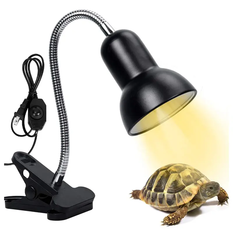 Reptile UVB UVA Lamp Bulb Holder Clip-on Clamp Lights Fixture for Reptiles Tortoise Turtle Lizard Heating Lamps Lighting