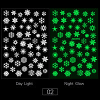 Autocollants pour ongles TSZS qui brillent dans le noir, autocollants lumineux pour ongles, flocons de neige, papillon, flamme, lune, étoile, décoration de manucure pour fête