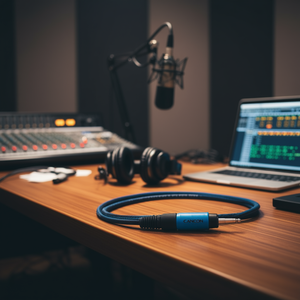 Câble audio mono Cannon XLR femelle vers jack 6,35 mm mâle, 3 mètres, noir et bleu - Product Image 3