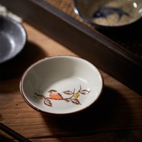 Onderglazuurkleur Terracotta Keramiek Japanse kruidenschotel Keuken Snacks Gedroogd fruit Sojasaus Chinees huishouden Met de hand beschilderd