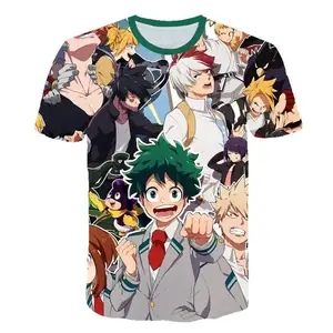 Hot Sale Anime Short Sleeve T Shirts Print With My Hero Academy Fitness Custom T Shirt For Men