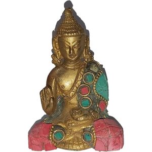 PARIJAT Handicraft Brass Gautam Buddha <b>Statue</b> Meditating Sitting Idol Carved Fine Resting Blessing Buddha Statu - Product Image 6