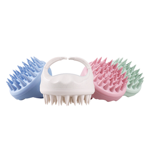 Custom Biodegradable Wheat Straw Scalp Shampoo <b>Brush</b> Portable Silicone Scalp Massager <b>Brush</b> - Product Image 1
