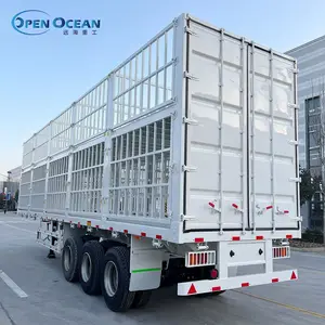 2 3 4 Axles Multi Drop Sidewall Flat Box Van Fence Semi Trailer Bulk Cargo Dumping Truck Price For Sale