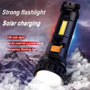 Năng lượng mặt trời poweredt Torch mạnh mẽ tầm xa không thấm nước ABS cơ thể cắm trại đèn pin với IP65 đánh giá sử dụng chiến thuật - Product Image 3