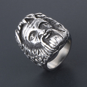 European American Gothic Punk Face <b>Ring</b> <b>Titanium</b> Steel Men's Jewelry SA459 - Product Image 2