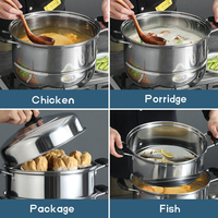 Épaissie Double Trois Couches 304 En Acier Inoxydable Cuisinière Bun Steamers Boulette Farcie Soupe Lait Alimentaire Vapeur Pot Ensemble avec Couvercle