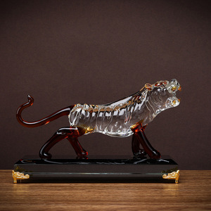 Crystal Tiger Figurine White Crystal Feng Shui Decor Chinese New Year Office <b>Desk</b> Ornament Living Room Craft - Product Image 1
