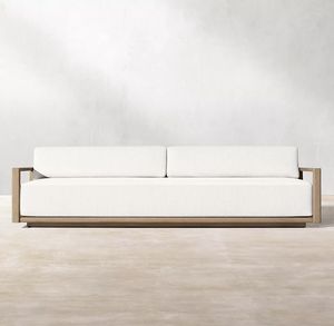 Fabbrica di vendita calda all'aperto divano in Teak Villa Hotel terrazza in legno Rattan sedile per il tempo libero giardino terrazza sedile mobili divano Set - Product Image 6