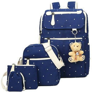 Canvas Dot Backpack Set – Unisex School Bag With Laptop Compartment | 3-in-1 Backpack, Shoulder Bag & Purse - View #9
