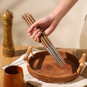 Palillos de bambú Yuanjin de acero inoxidable 304 antideslizantes para uso doméstico en la cocina - Product Image 4
